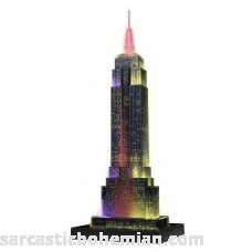 Ravensburger Empire State Building Night Edition 216 Piece 3D Jigsaw Puzzle for Kids and Adults Easy Click Technology Means Pieces Fit Together Perfectly None B00CFV24TC